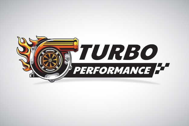 Kostenloser Vektor turbo-logo-design mit farbverlauf