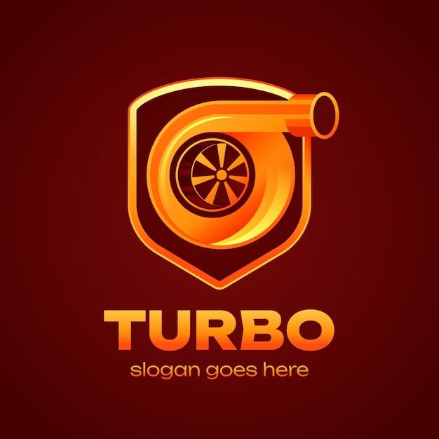 Kostenloser Vektor turbo-logo-vorlage mit farbverlauf