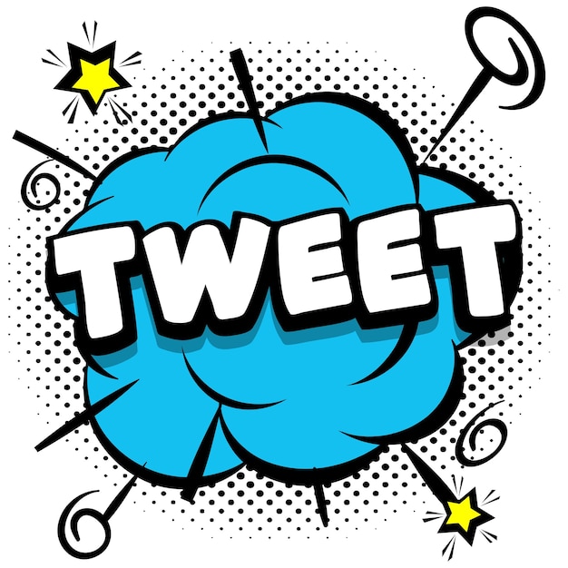 Kostenloser Vektor tweet komische helle vorlage mit sprechblasen auf bunten rahmen