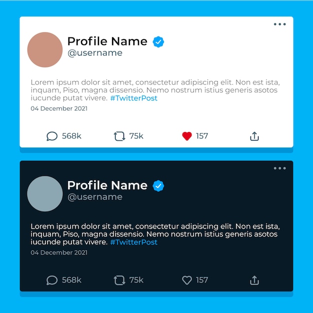 Kostenloser Vektor tweet-modell im flachen design