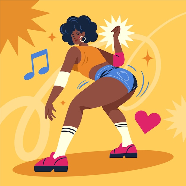 Twerk-Illustration im flachen Design