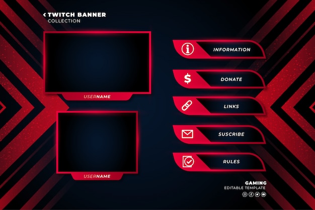 Twitch Banner Collection für Live-Stream-Vorlage