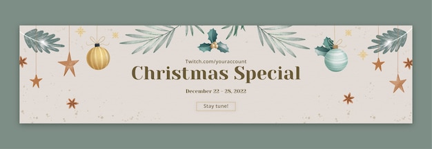 Kostenloser Vektor twitch-banner für die weihnachtszeit