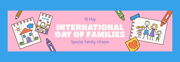 Twitch-Banner-Vorlage für den internationalen Tag der Familien