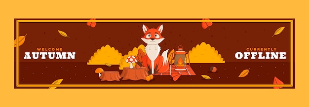 Kostenloser Vektor twitch-banner-vorlage für die herbstfeier