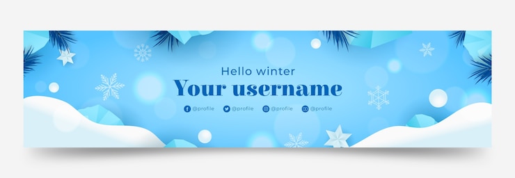 Kostenlose Vektor twitch-banner-vorlage für winterpartys