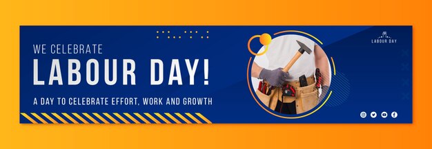 Twitch-Banner zum Tag der Arbeit mit Farbverlauf
