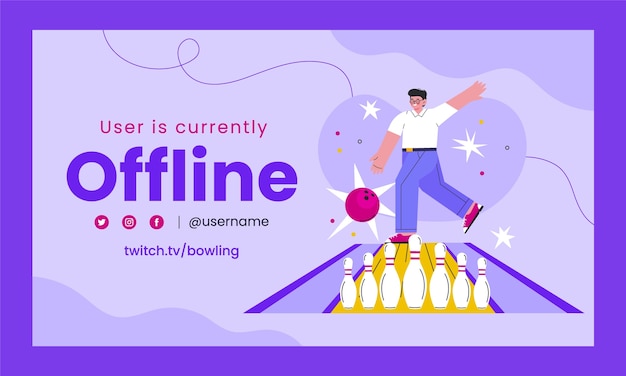 Twitch-hintergrund für die bowling-meisterschaft