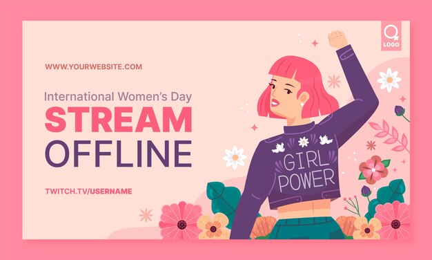 Twitch-Hintergrund für die Feier zum internationalen Frauentag