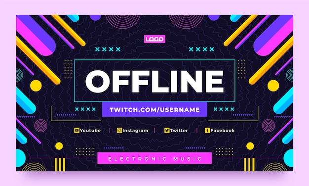 Twitch-hintergrund für elektronische musikereignisse