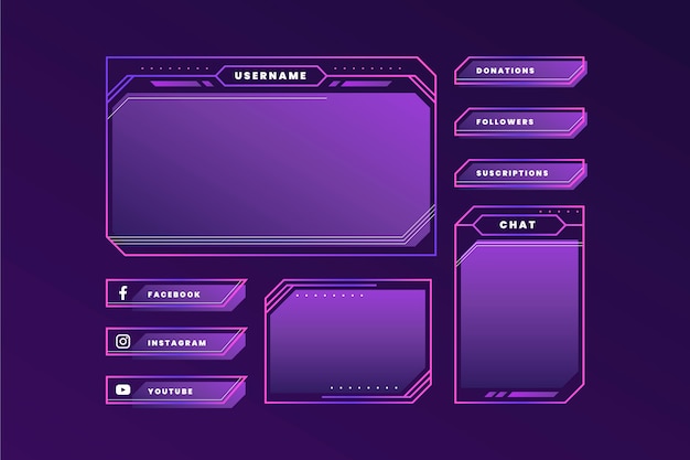 Twitch-Panels mit Farbverlauf