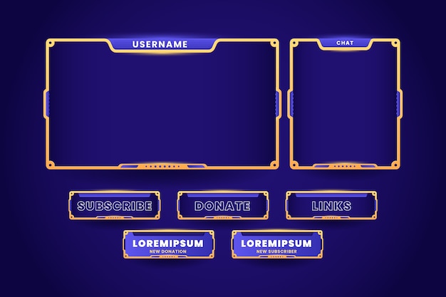 Kostenloser Vektor twitch-panels mit farbverlauf