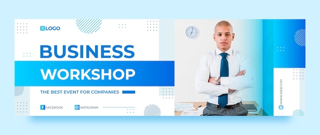 Twitter-header des business-workshops mit farbverlauf