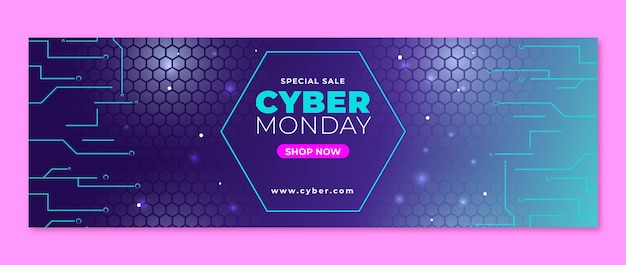 Kostenloser Vektor twitter-header-vorlage für den cyber-monday-verkauf