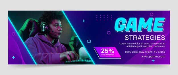 Twitter-Header-Vorlage für Videospiele und Freizeit
