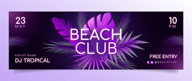 Kostenloser Vektor twitter-header zur beachclub-unterhaltung