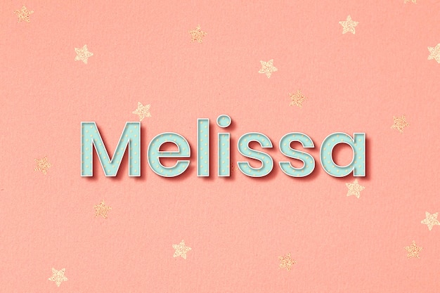 Kostenloser Vektor typografievektor des weiblichen namens melissa