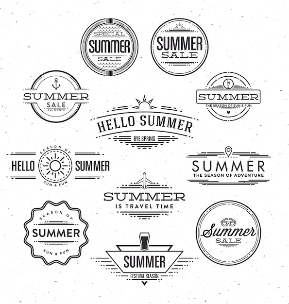 Kostenloser Vektor typografische sommer-designs