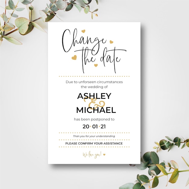 Typografische verschobene Hochzeitskarte