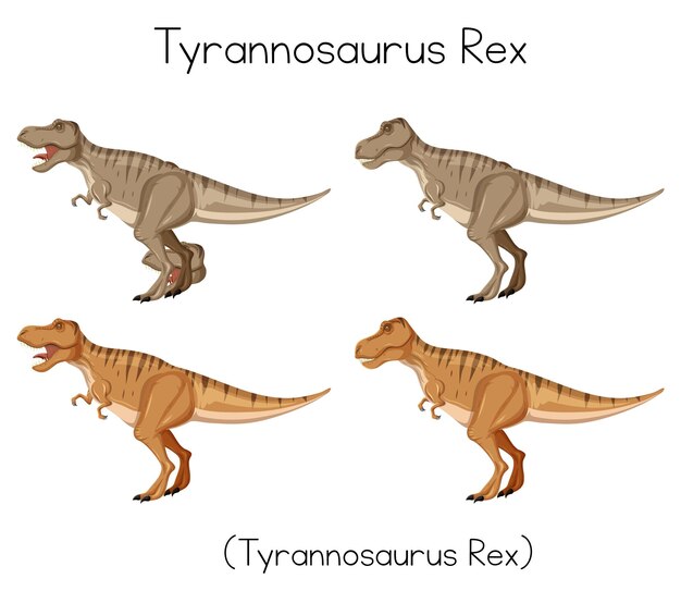 Tyrannosaurus Rex Wordcard auf weißem Hintergrund