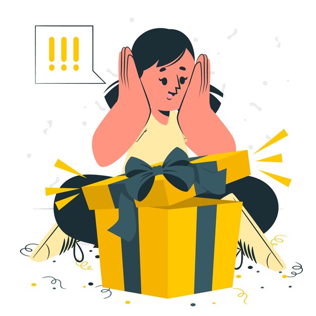 Überraschungsgeschenk-Konzept-Illustration