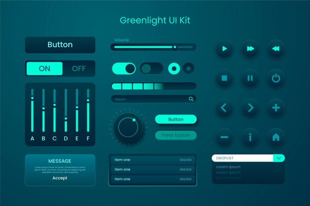 UI-Kit-Sammlung mit Farbverlauf