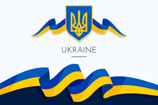 Kostenloser Vektor ukraine-banner im flachen design