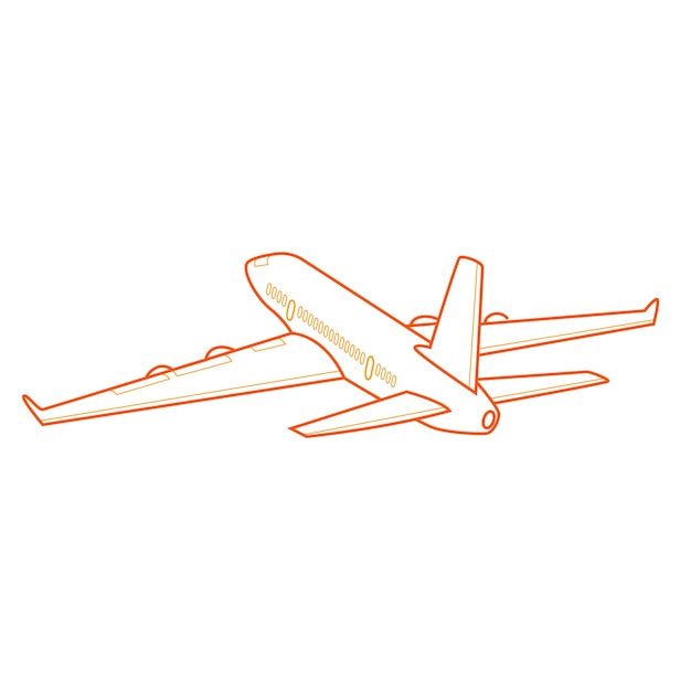 Kostenloser Vektor umriss flugzeug illustration