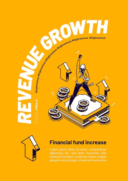 Umsatzwachstum ein poster zur erhöhung des finanzfonds