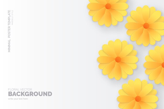 Unbedeutender Blumenhintergrund mit Papierschnitt-Gänseblümchen