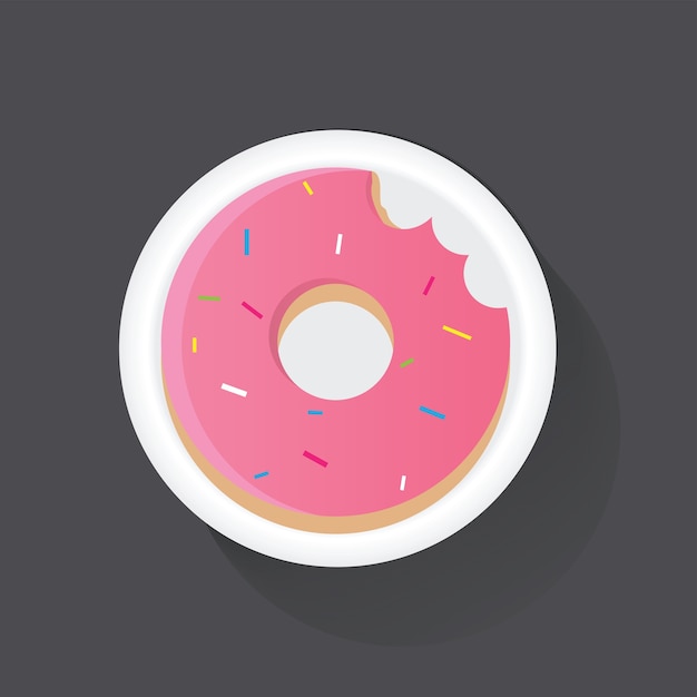 Kostenloser Vektor ungesunde lebensmittelillustration des donuts