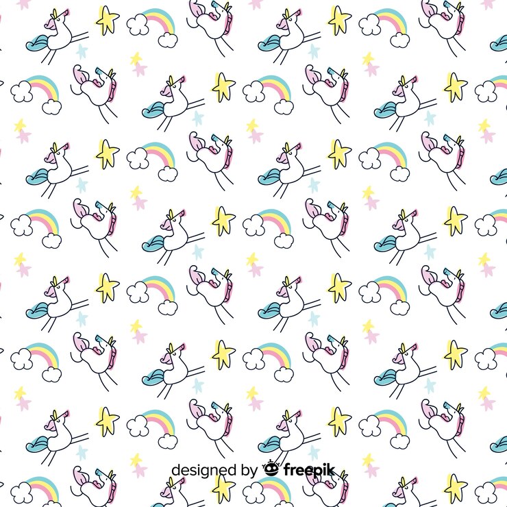Kostenlose Vektor unicorn muster