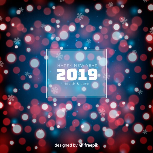 Unscharfer Hintergrund des neuen Jahres 2019