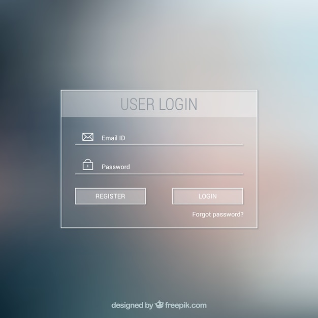 Kostenloser Vektor unscharfes login-formular