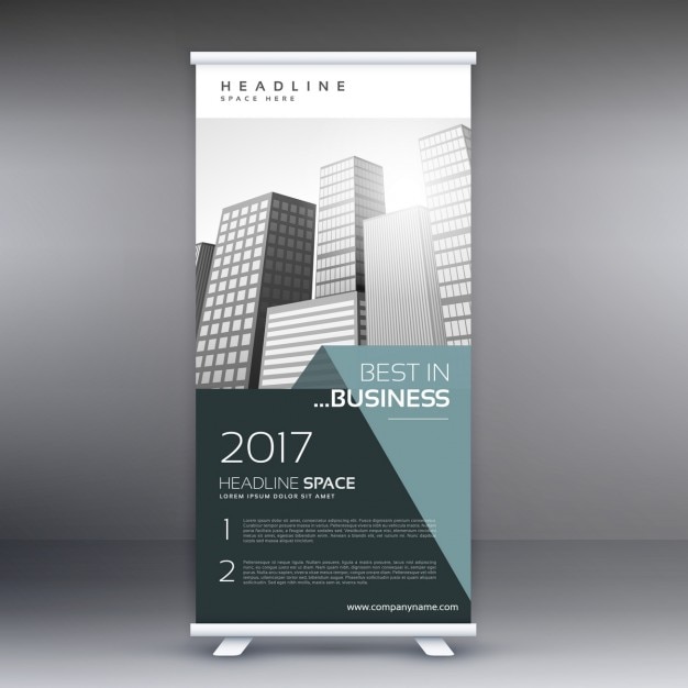 Kostenloser Vektor unternehmen moderne roll-up-banner-vorlage