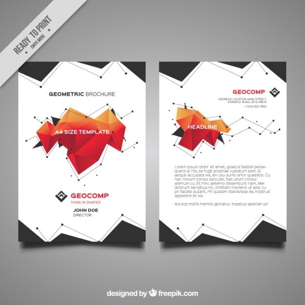 Kostenloser Vektor unternehmensbroschüre von geometrischen formen
