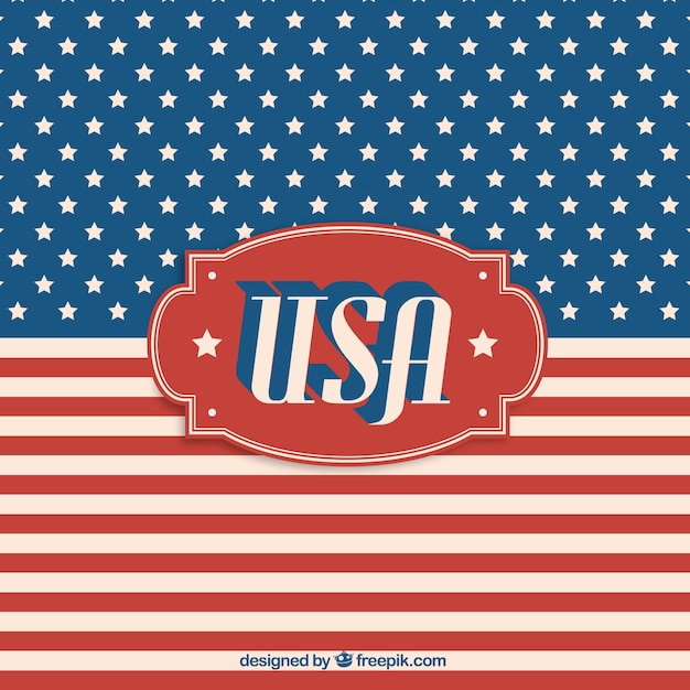 Usa-flagge vintage-label