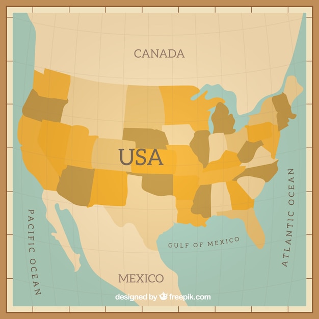 Kostenloser Vektor usa kartenentwurf