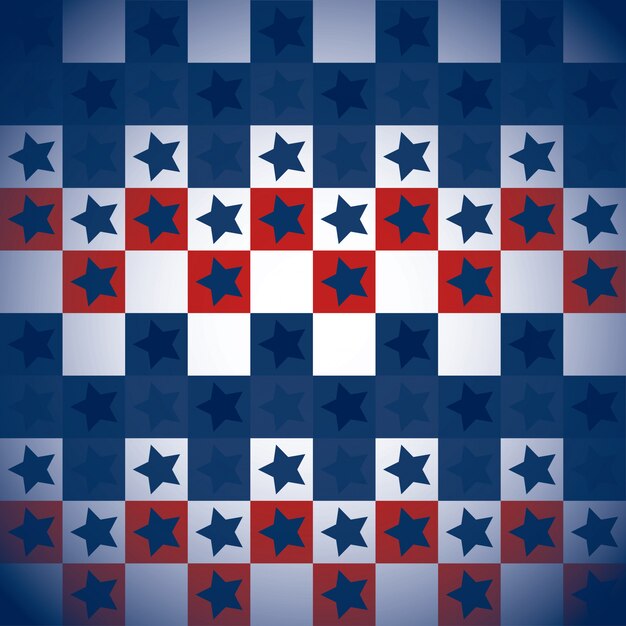 USA-Muster mit Quadraten und Sternen