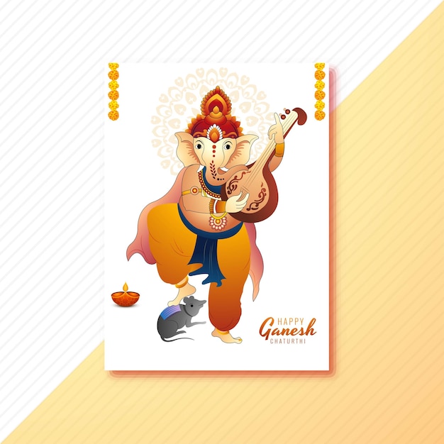 Utsavganesh chaturthi festival kartenbroschürendesign