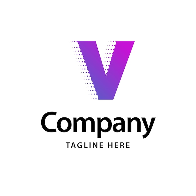 V lila logo business brand identity design vektorillustration