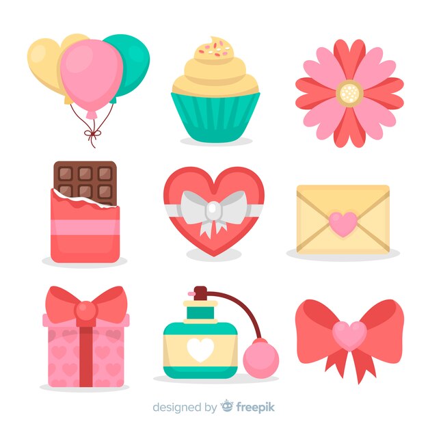 Valentine bunte Elemente