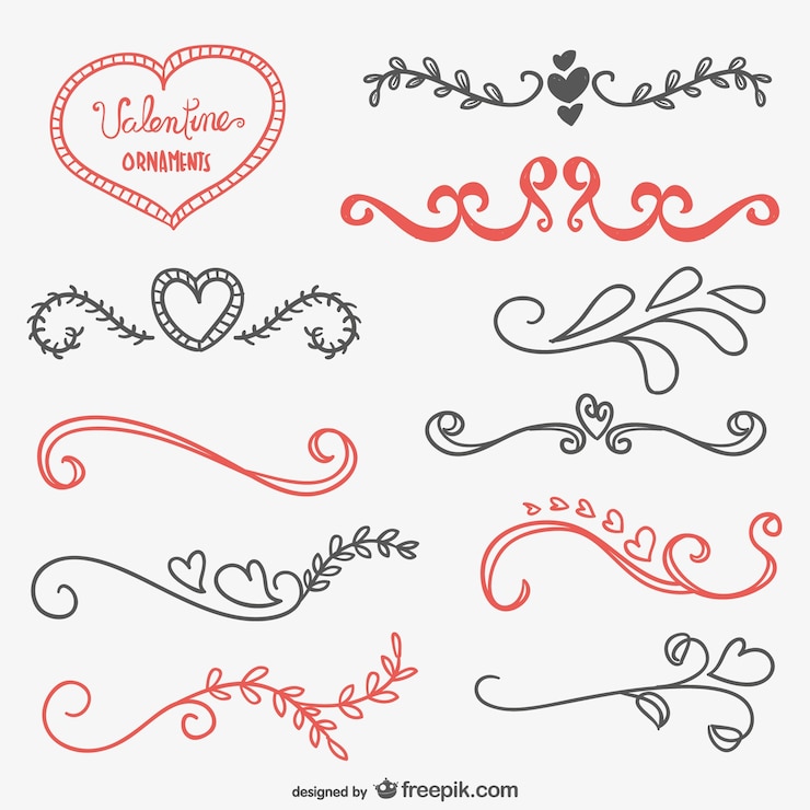 Kostenlose Vektor valentine kalli ornamente