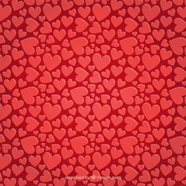 Valentine Muster mit roten Herzen