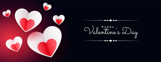 Valentinstag-Banner der Papierherzart