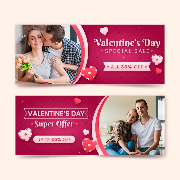 Valentinstag banner mit sonderverkauf