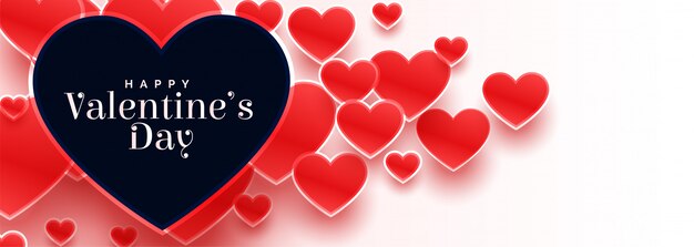 Valentinstag banner mit vielen roten herzen