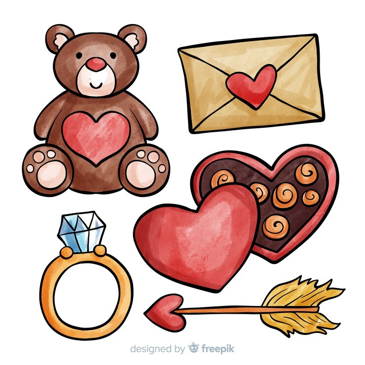 Kostenlose Vektor valentinstag-elementsammlung