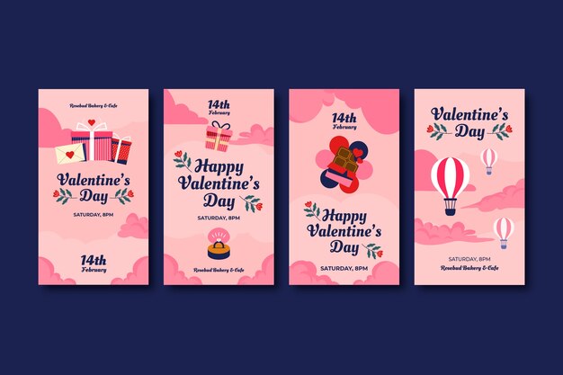 Valentinstag Feier Instagram Geschichten Sammlung