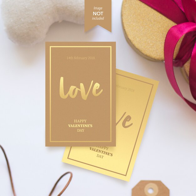 Valentinstag goldene Grußkarte